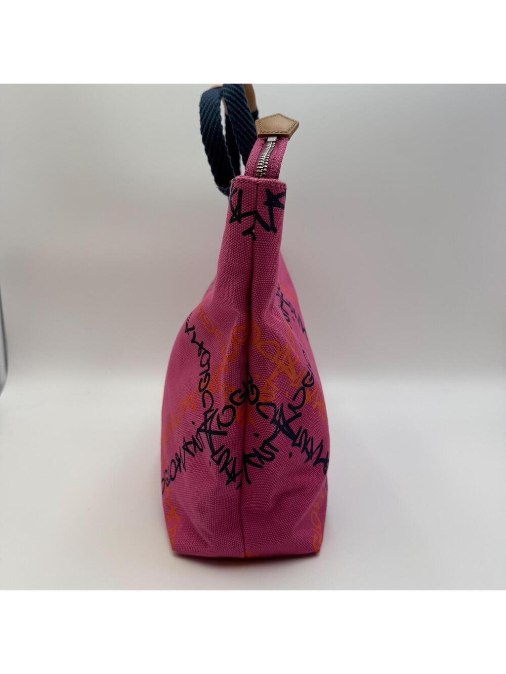Vivienne Westwood Anglomania Pink Graffiti Canvas Tote Bag - Picture 3 of 9
